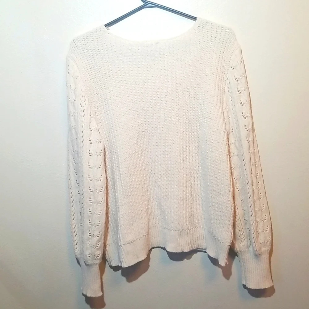 Maurice's ivory/white pullover knitted sweater size Large. - Picture 5 of 7